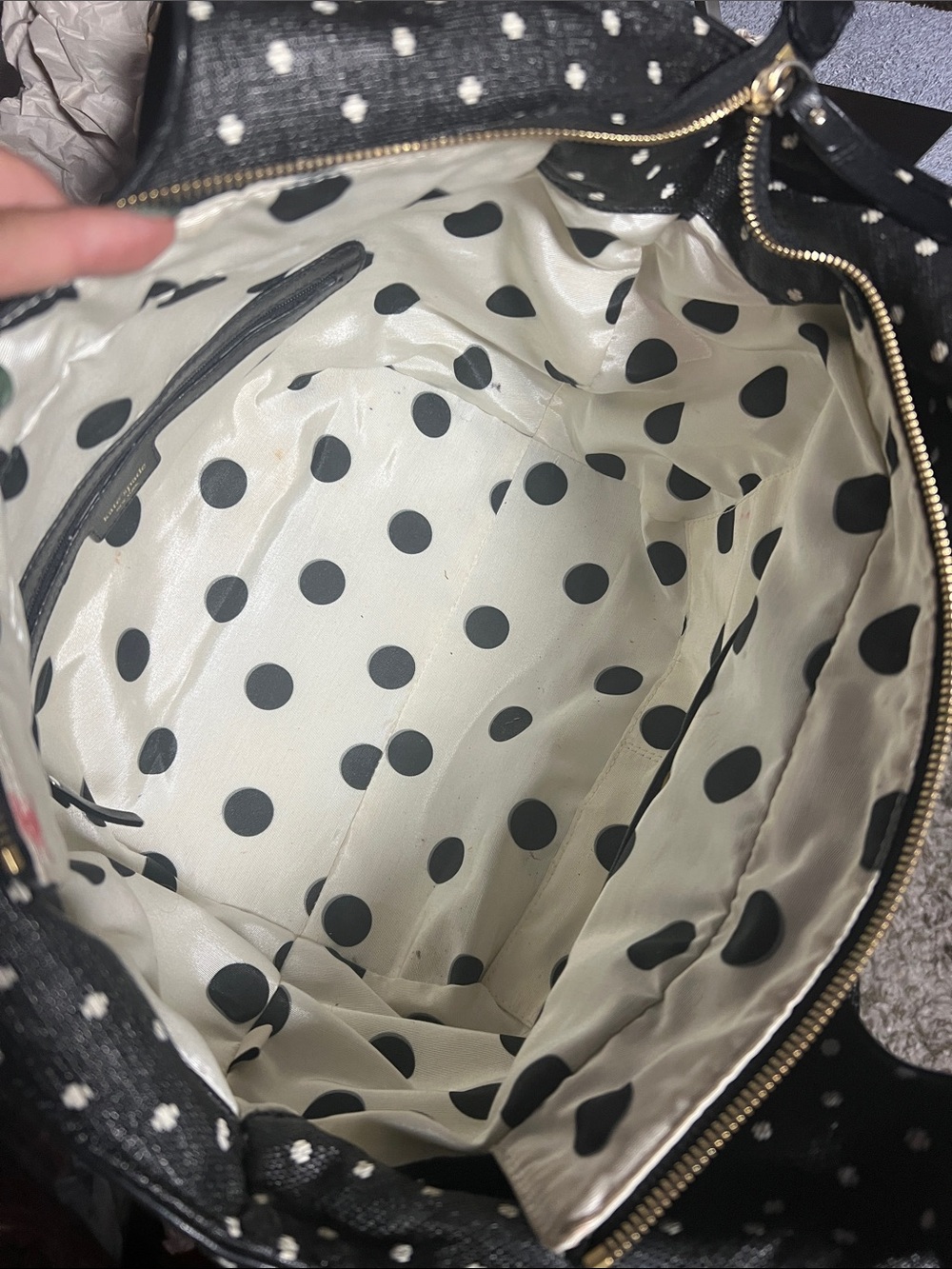 kate spade Black Polka Dot Bow Hobo Bag - Picture 3 of 7